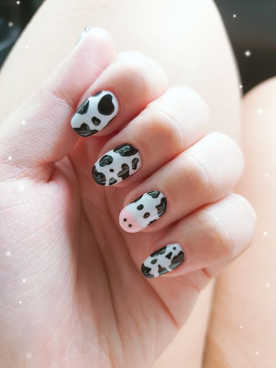 30+ Creative Cow Print Nails Design 2023
