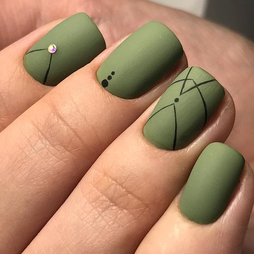 50+ Outstanding Olive Green Nail Designs 2023