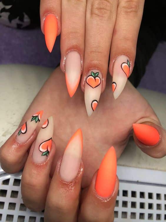 Try These Perfect Peach Color Nail Designs 2023