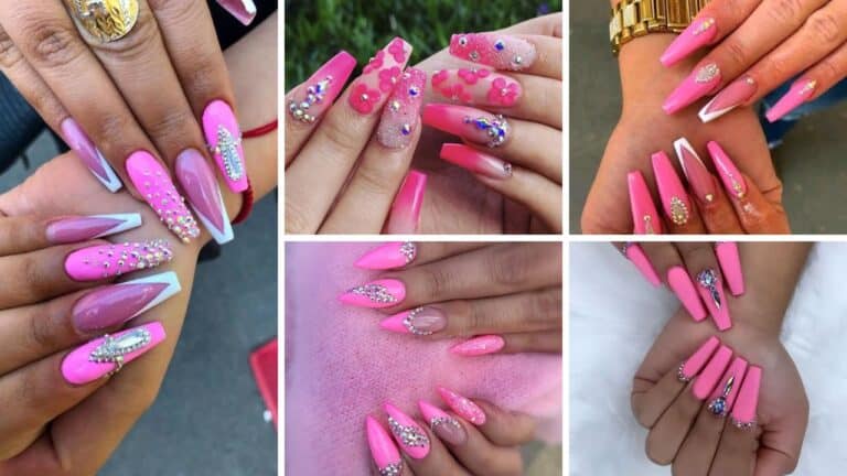 33+ Light Pink Nails With Rhinestones 2023