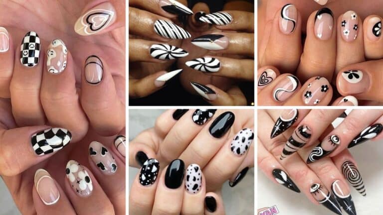 60+ Outstanding Black And White Nail Designs 2023