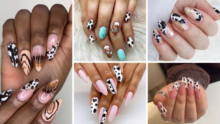 30+ Creative Cow Print Nails Design 2023