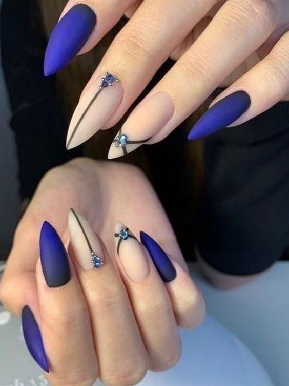 40 Blue Coffin Nail Designs To Elevate Any Look