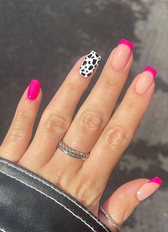 30+ Creative Cow Print Nails Design 2023
