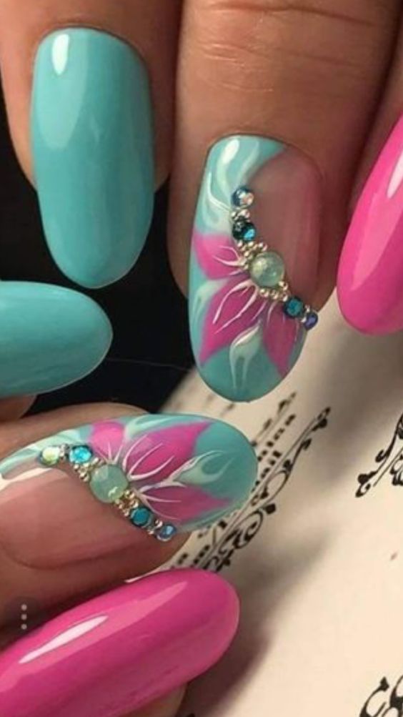 24+ Turquoise Nail Designs For A fresh Look