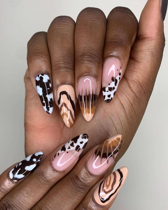30+ Creative Cow Print Nails Design 2023