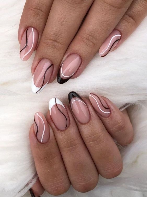 60+ Outstanding Black And White Nail Designs 2023