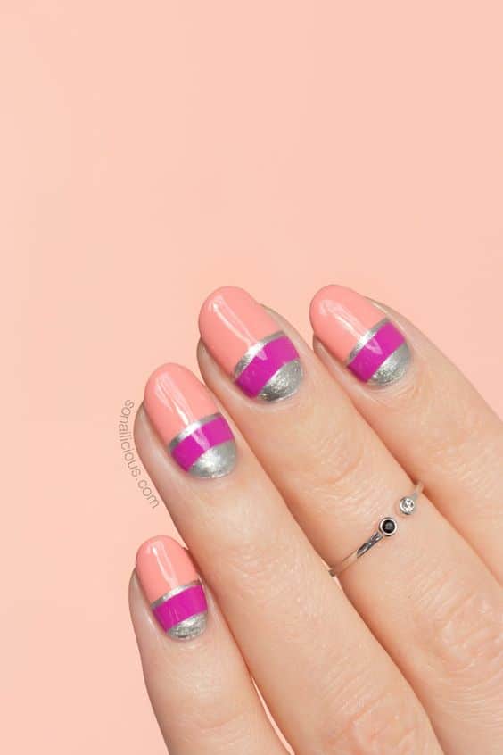 24+ Cutest Half Moon Nail Design 2023