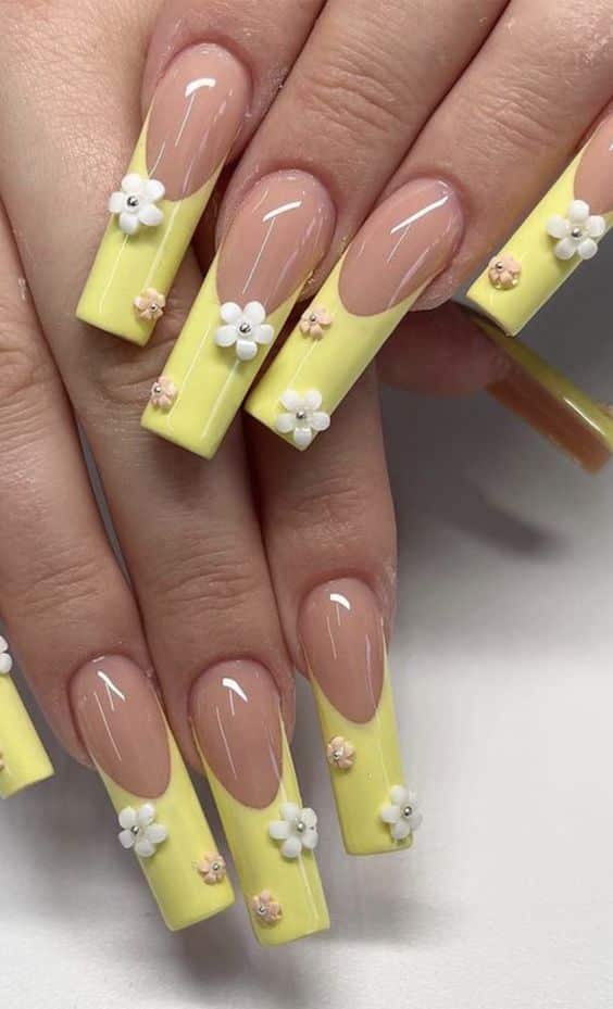 66+ Fabulous Yellow Nails Design 2023