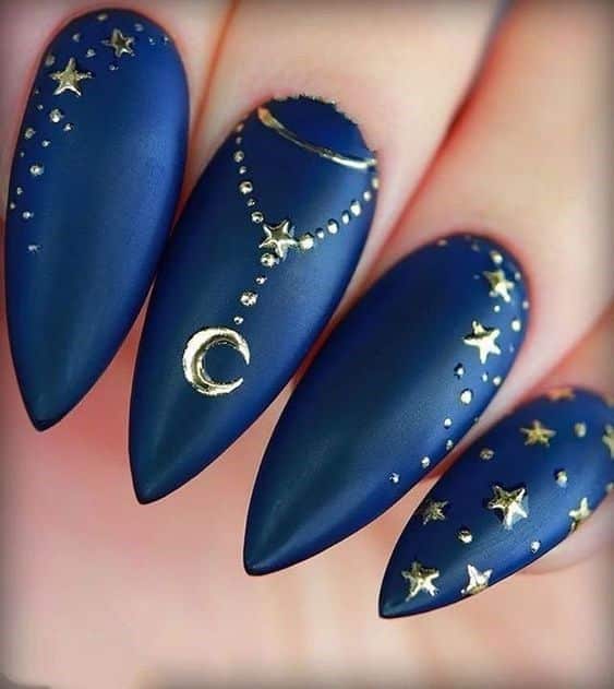 50+ Outstanding Navy Blue Nail Designs 2023