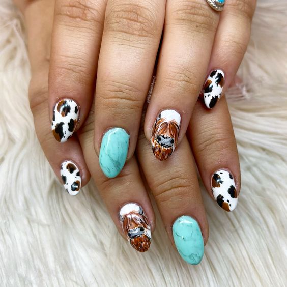 30+ Creative Cow Print Nails Design 2023