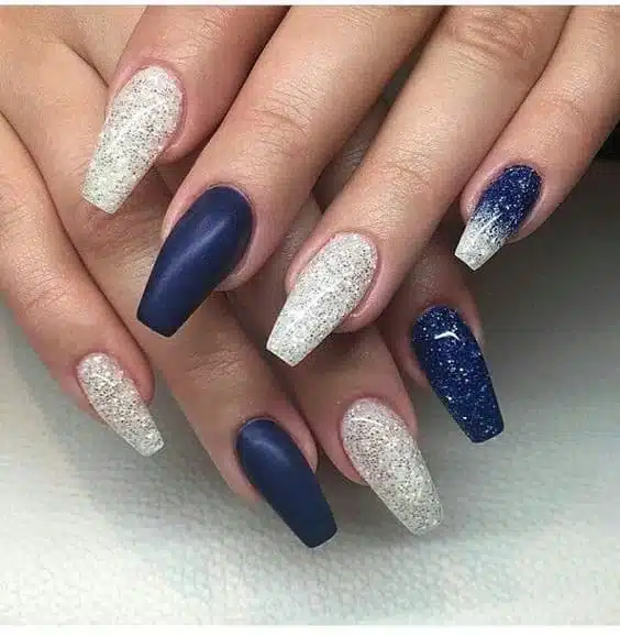 Top 25 Best Blue And Silver Nail Designs 2023