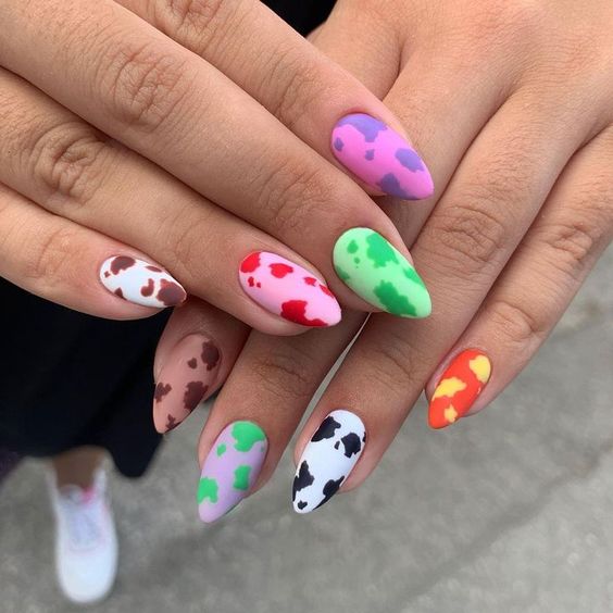 30+ Creative Cow Print Nails Design 2023