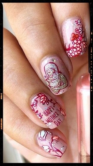 60+ Amazing Mother Day Nail Design 2023