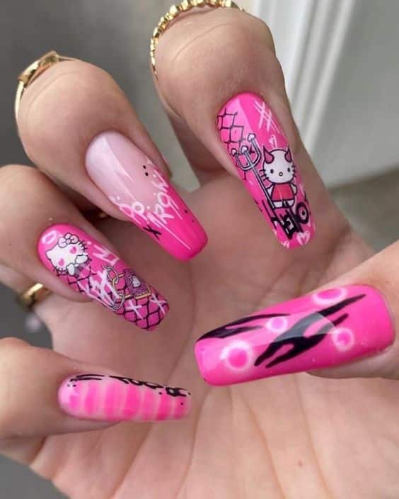 40+ Superb Hello Kitty Nail Design 2023