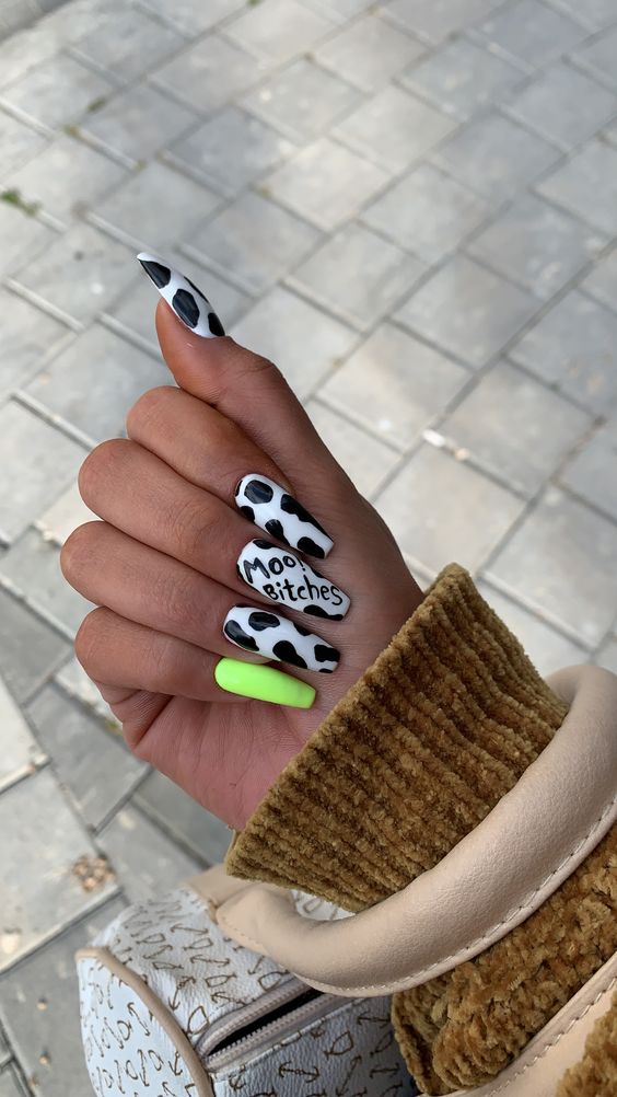 30+ Creative Cow Print Nails Design 2023