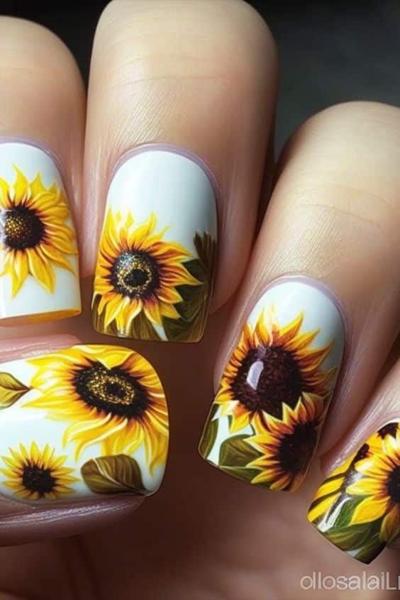 60+ Sunflower Nail Designs You Must Try For This Year 2023