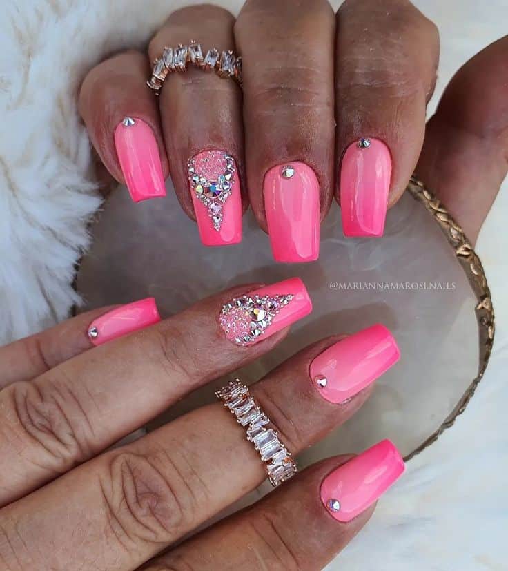 33+ Light Pink Nails With Rhinestones 2023