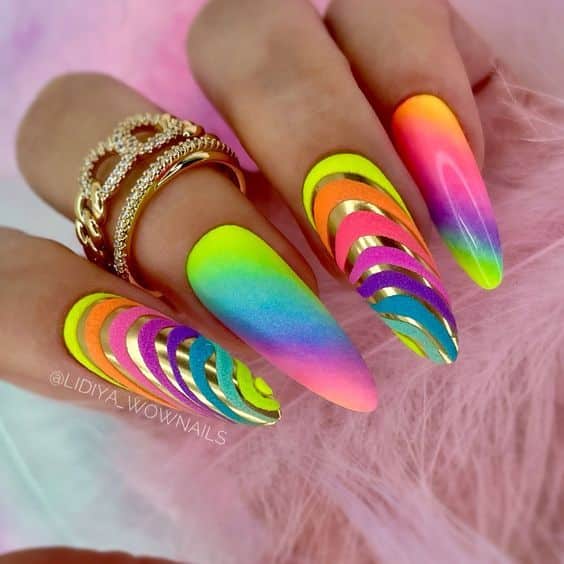 40+ Outstanding and lovely Rainbow Nail Designs , give it a try – Nail ...