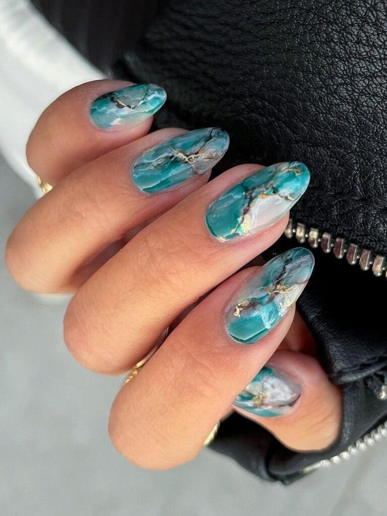 24+ Turquoise Nail Designs For A fresh Look