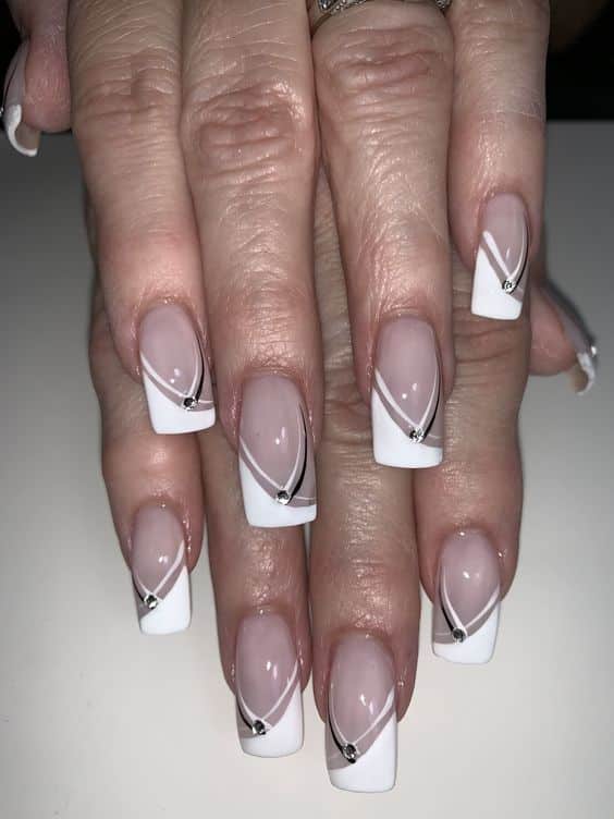 24+ Cute French White Tip Nail Designs 2023