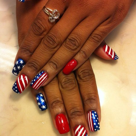 30+ Latest Red White And Blue Nail Designs 2023