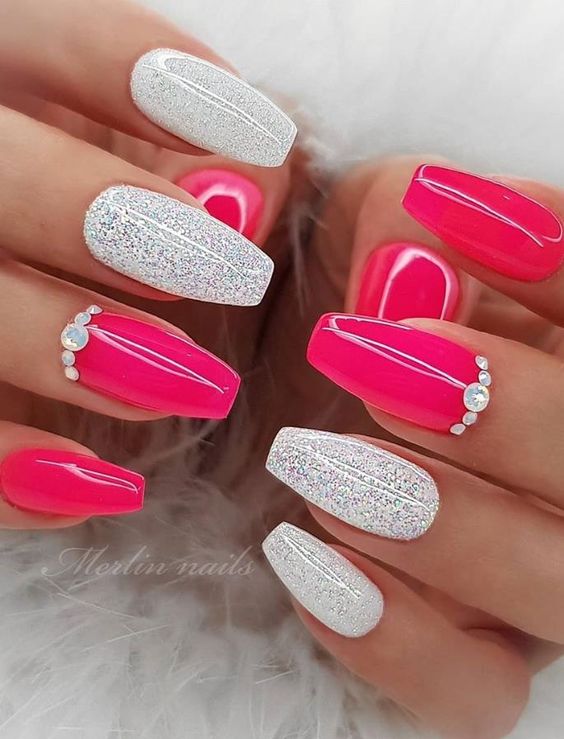 46+ Bridal White And Pink Nail Designs 2023