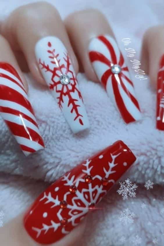 24+ Trendy Nail Designs Red And White 2023