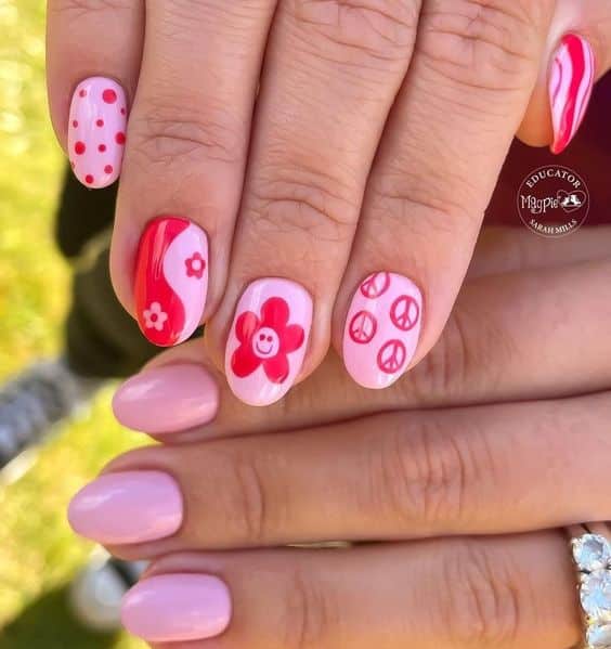 60+ Latest Red And Pink Nail Designs 2023