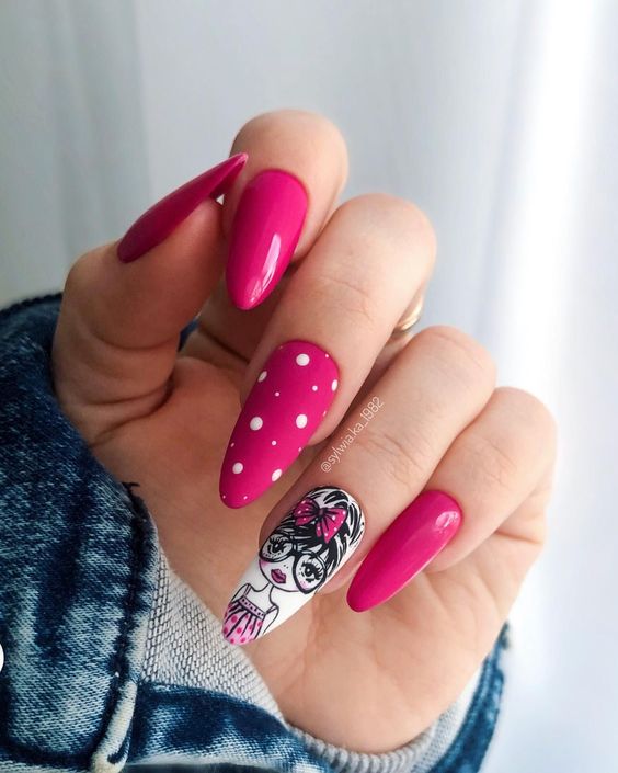 27+ Latest Dark Pink Nail Designs 2023