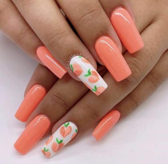 60+ Peach Nail Designs 2023