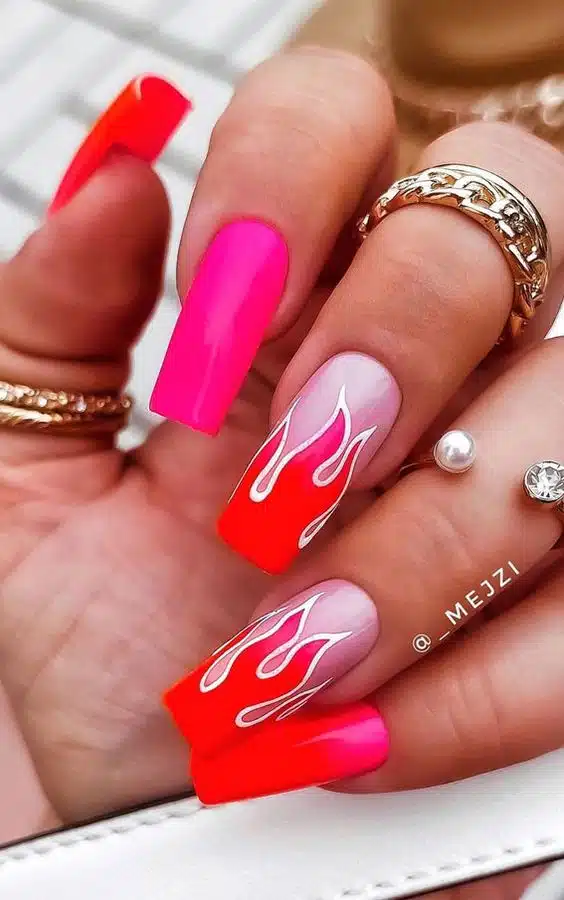 60+ Latest Red And Pink Nail Designs 2023
