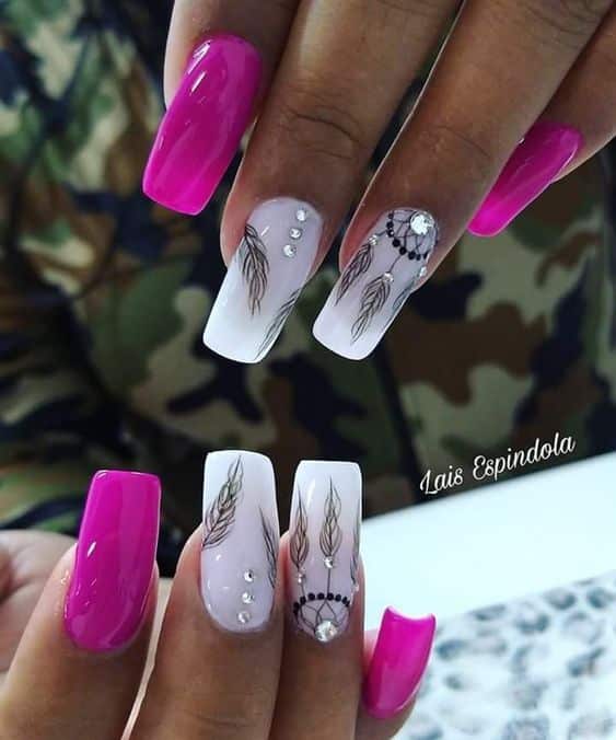46+ Bridal White And Pink Nail Designs 2023