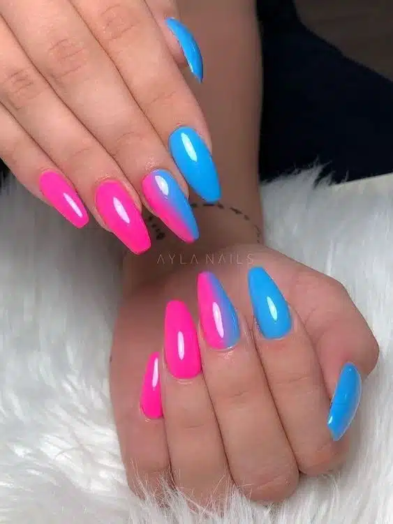 18+ Cute Blue And Pink Nail Designs 2023