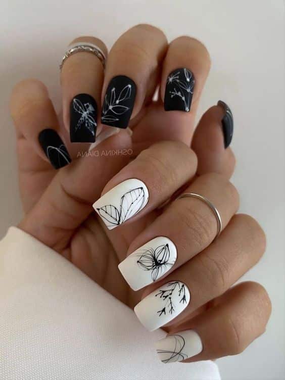 33+ Best Black And White Nail Designs 2023