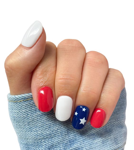 30 Latest Red White And Blue Nail Designs 2024