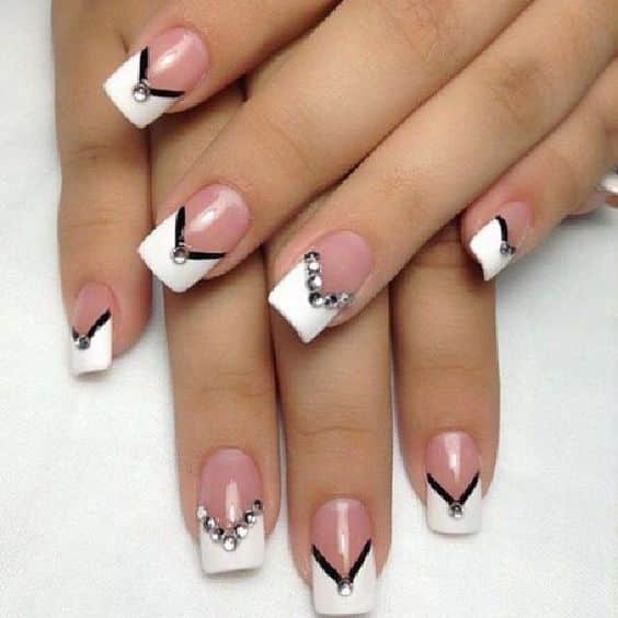 24+ Cute French White Tip Nail Designs 2023