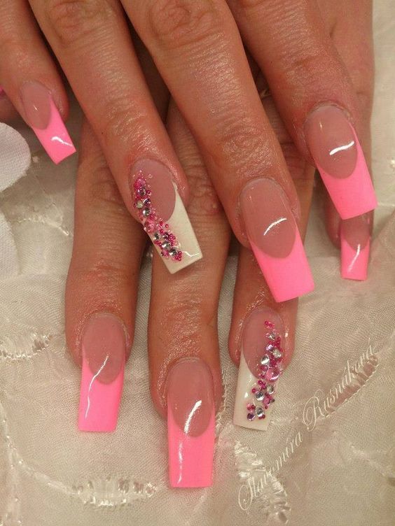 46+ Bridal White And Pink Nail Designs 2023