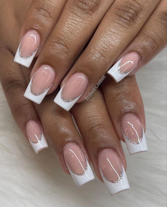 24+ Cute French White Tip Nail Designs 2023