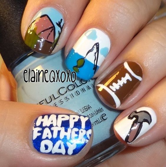 18+ Latest Father's Day Nail Designs 2023