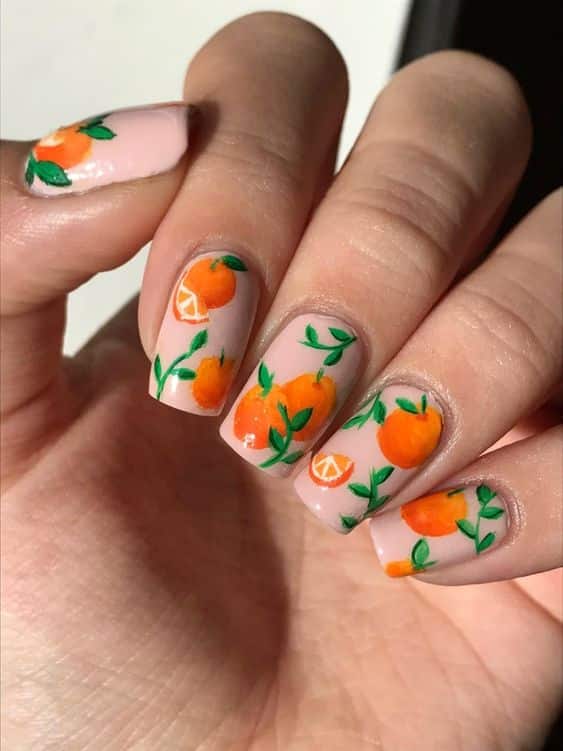 46+ Latest Orange Nail Designs 2023