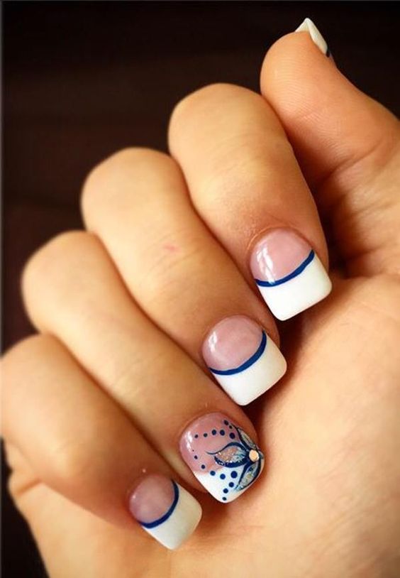 24+ Cute French White Tip Nail Designs 2023