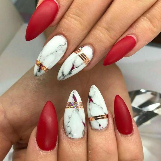 24+ Trendy Nail Designs Red And White 2023