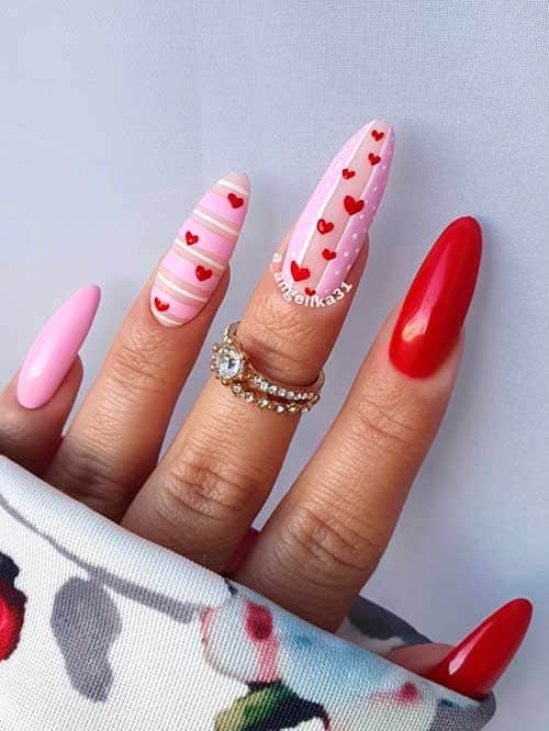 60+ Latest Red And Pink Nail Designs 2023