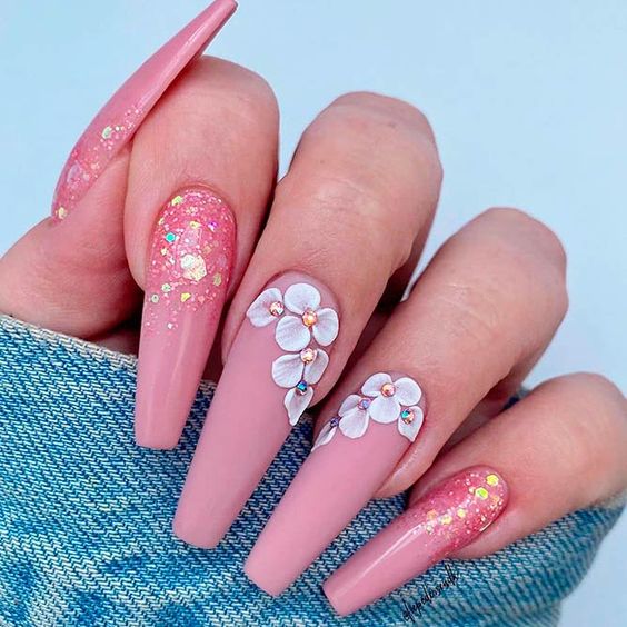 60+ Stunning Flower Nail Design 2023