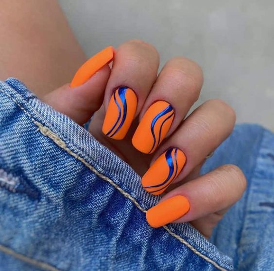 46+ Latest Orange Nail Designs 2023
