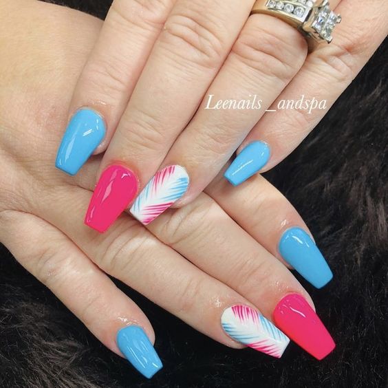 18+ Cute Blue And Pink Nail Designs 2023