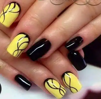 30 Fabulous Yellow And Black Nail Design 2024