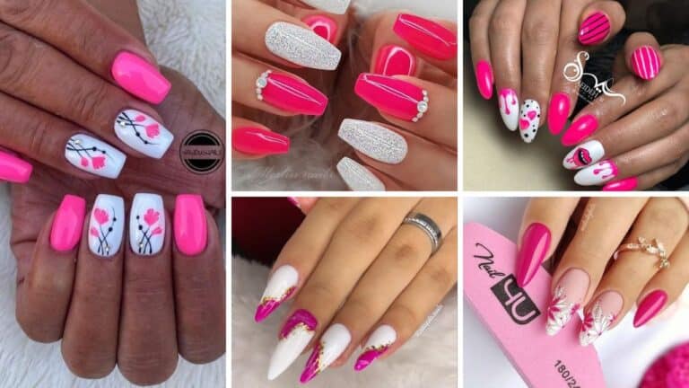 46+ Bridal White And Pink Nail Designs 2023