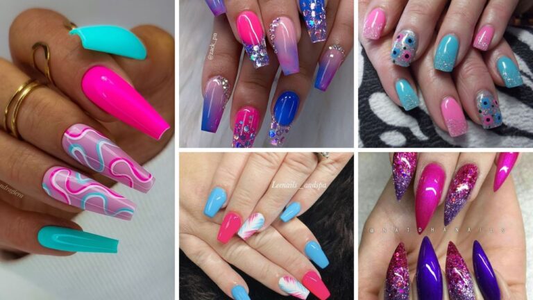 18+ Cute Blue And Pink Nail Designs 2023